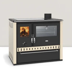 Premium-Küchenofen Holzherd GT Creme !Cerankochfeld!+!Edelstahlbackfach!-Dauerbrandherd - 15kW