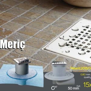 Bodenablauf SAY Meric 15 x 15 Badablauf AISI 304 Edelstahl, ABS Kunststoff 180° drehbarer Siphon