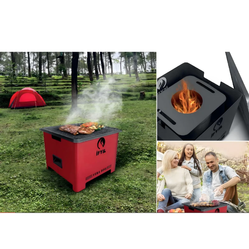 Pelletgrill ohne Strom mit Gusseisenplatte – Frei grillen & kochen – RAUCHARM! 1 Pelletgrill-Camping