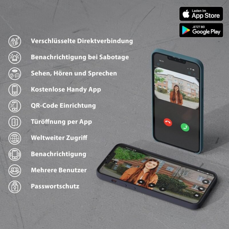goliath basic 2 draht bus tuersprechanlage fullhd app 150 1 familie anthrazit schwarz aufputz 2 x innenstationen13