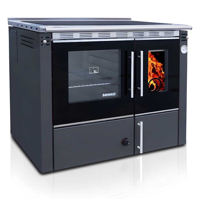 Senko C-35 Premium Wasserführender Küchenherd 35 kW linke Version A+ anthrazitgrau