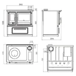 Plamen | Küchenofen Holzherd Slavonac N schwarz, rechte Version - 8 kW Dauerbrandherd EEK A+