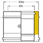 Bertrams | ROHRELEMENT 25cm mit MESSÖFFNUNG Edelstahlkamin | Rinnexa