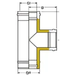 T-ANSCHLUSS 90° Edelstahlkamin