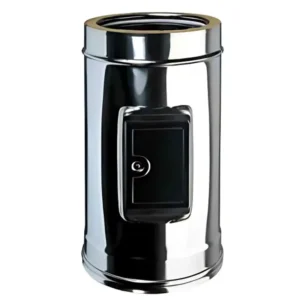 ROHRELEMENT 50cm mit TÜR rechteckig Edelstahlkamin