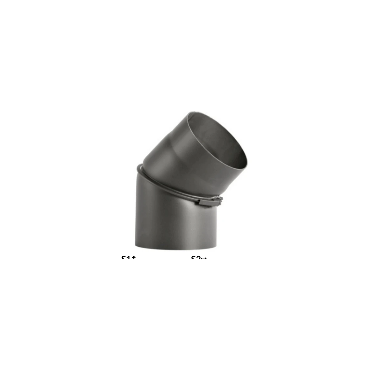 bertrams-ofenrohrbogen-0-45-verstellbar Bertrams Ofenrohrbogen 0°–45° stufenlos verstellbar ohne Putztür | 2 mm Senotherm UHT-HYDRO – Bild 1
