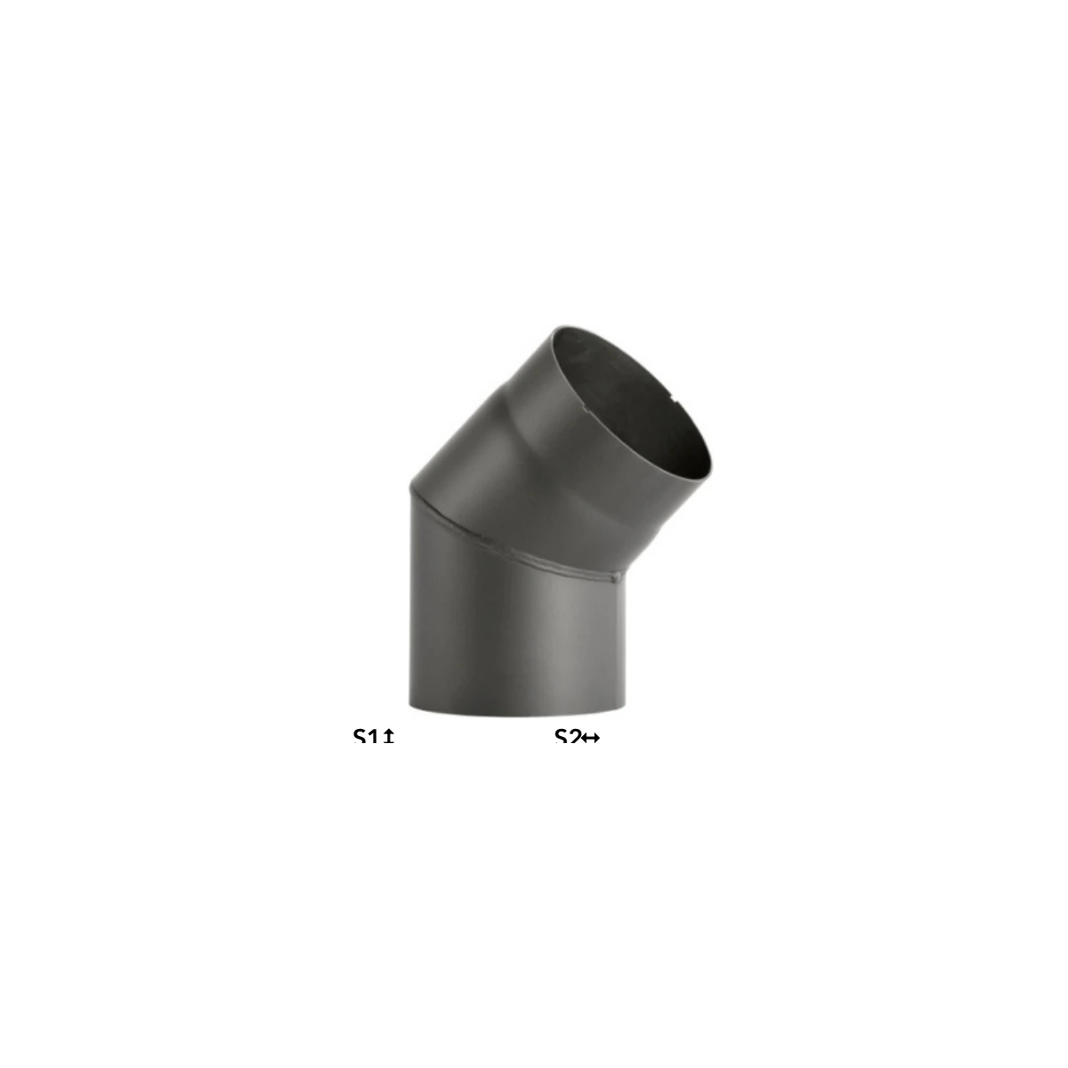 bertrams-ofenrohrbogen-45-starr-ohne-putztuer Bertrams Ofenrohrbogen 45° geschweißt ohne Putztür | 2 mm Senotherm UHT-HYDRO – Bild 1