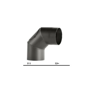 Bertrams Ofenrohrbogen 90° geschweißt mit Putztür | 2 mm Senotherm UHT-HYDRO